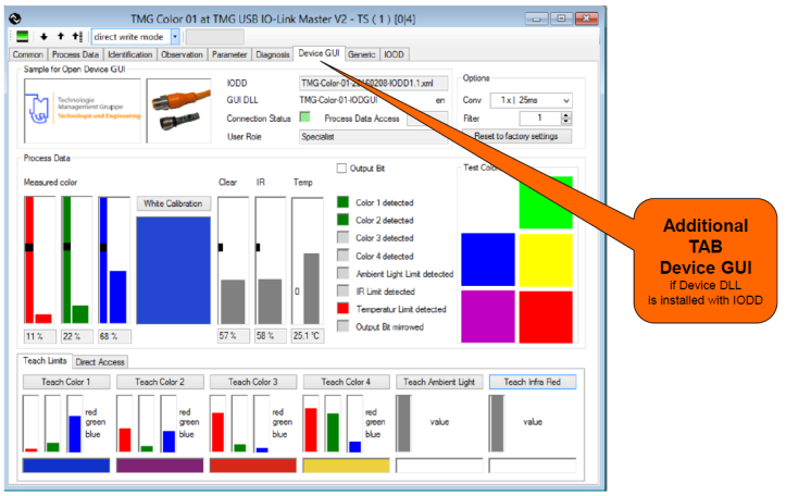 Open IO Device GUI Schnittstelle