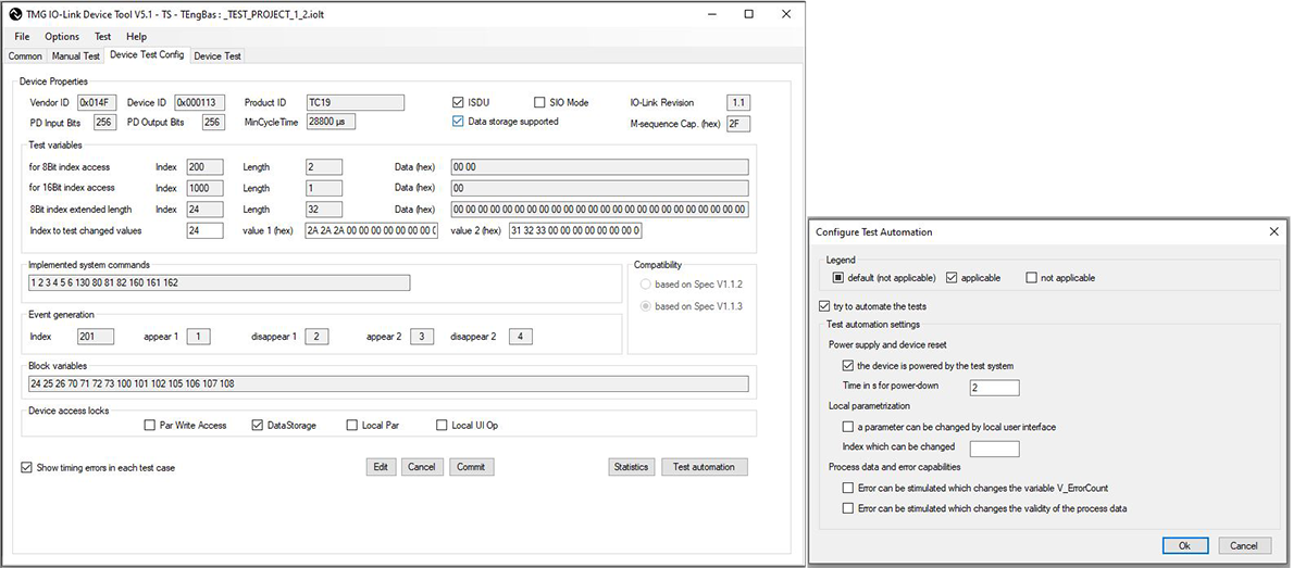 Devioce Test Config